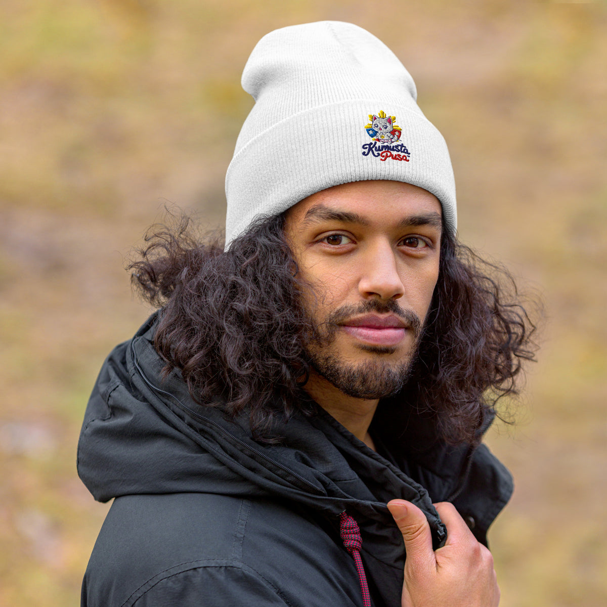 Cuffed beanie - white
